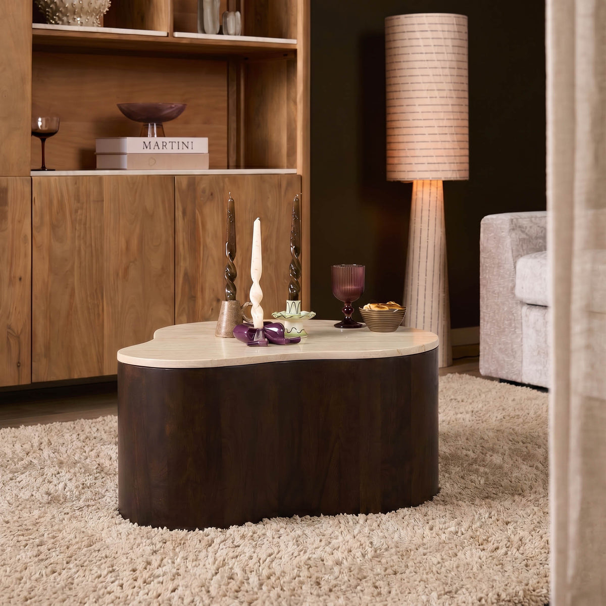 Table basse Lovi Bois de manguier Marron 77cm Starfurn