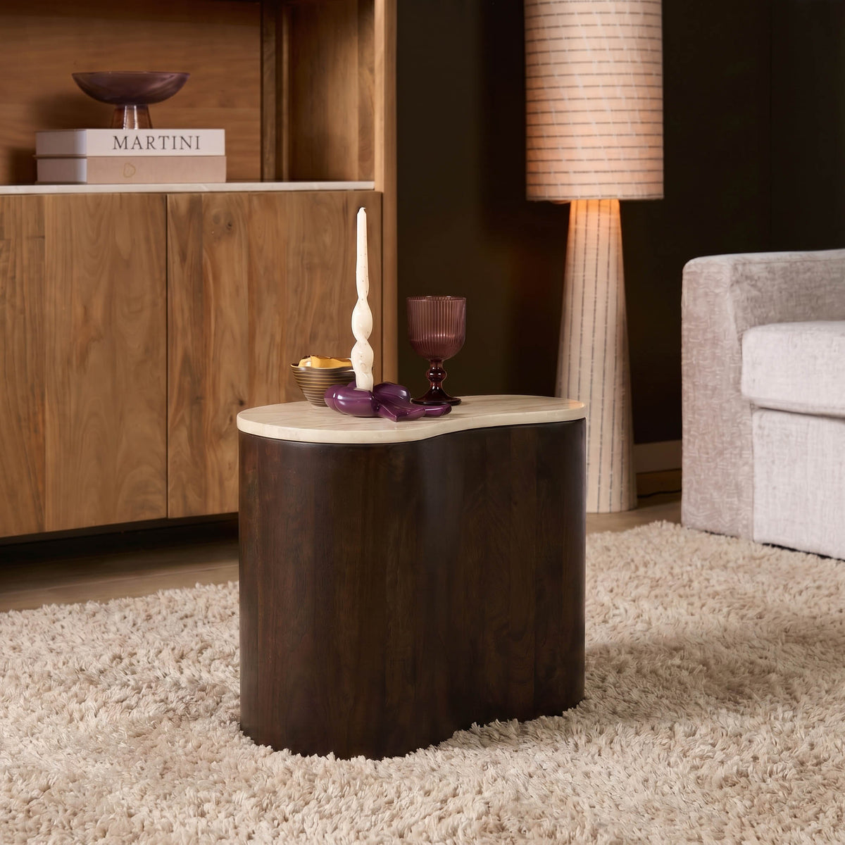 Table basse Lovi Bois de manguier Marron 50cm Starfurn