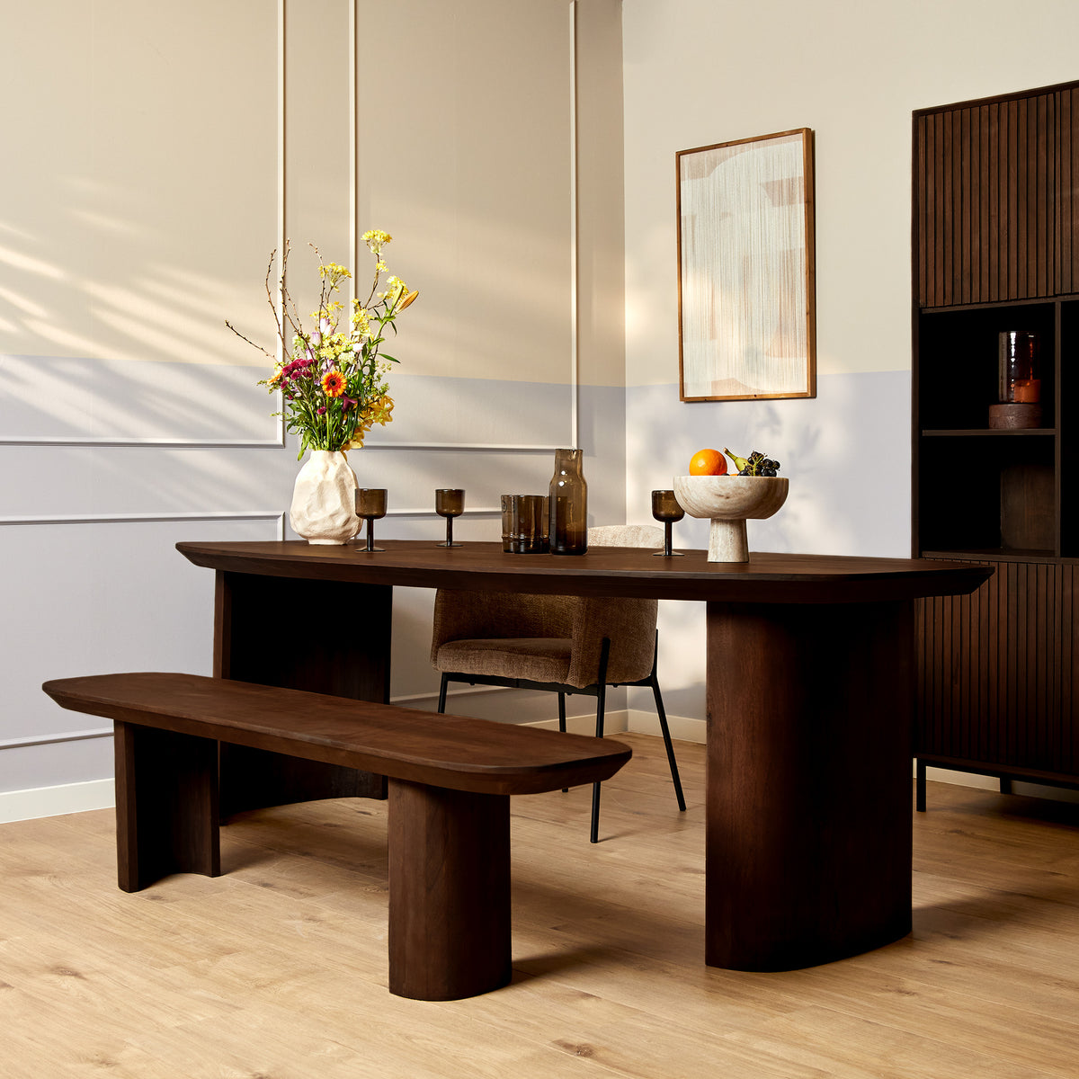 Banc de salle à manger Maré Bois de manguier Marron 180cm Starfurn