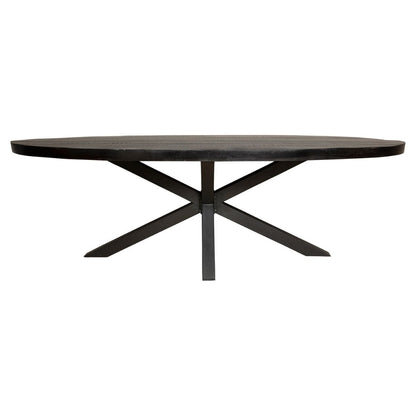 Table à manger Denver Bois de manguier Noir Ovale 240cm Starfurn