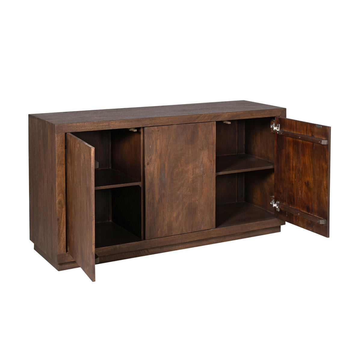 Buffet Bruxelles en bois de manguier marron, 3 portes, 150 cm Starfurn