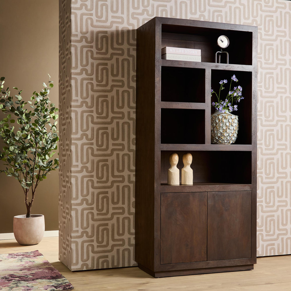 Vitrine Bruxelles Bois de manguier Marron 90cm Starfurn