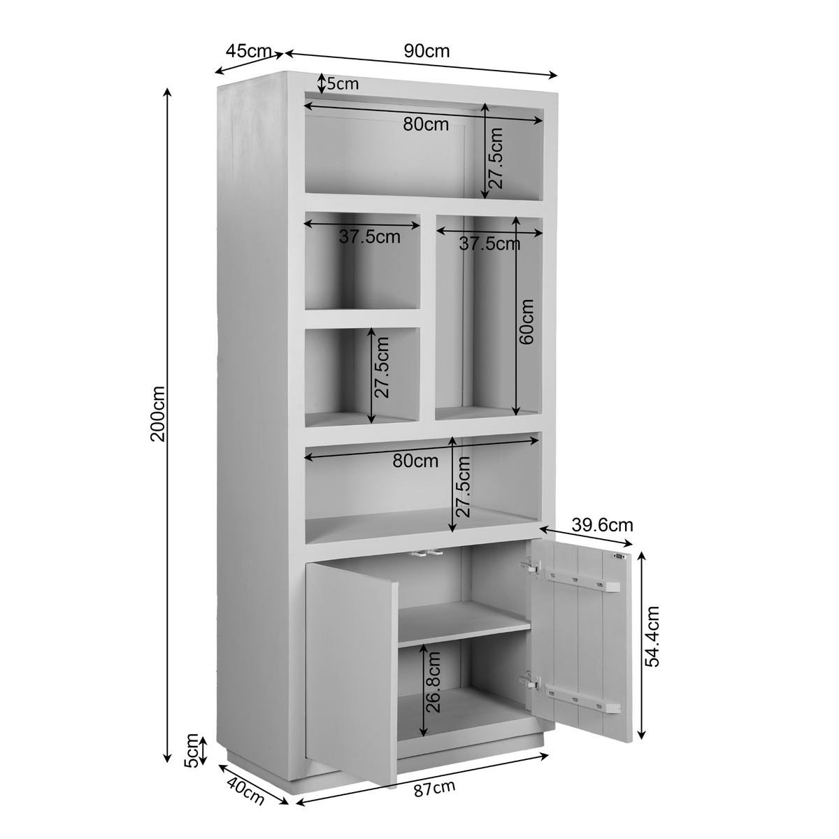 Vitrine Bruxelles Bois de manguier Marron 90cm Starfurn