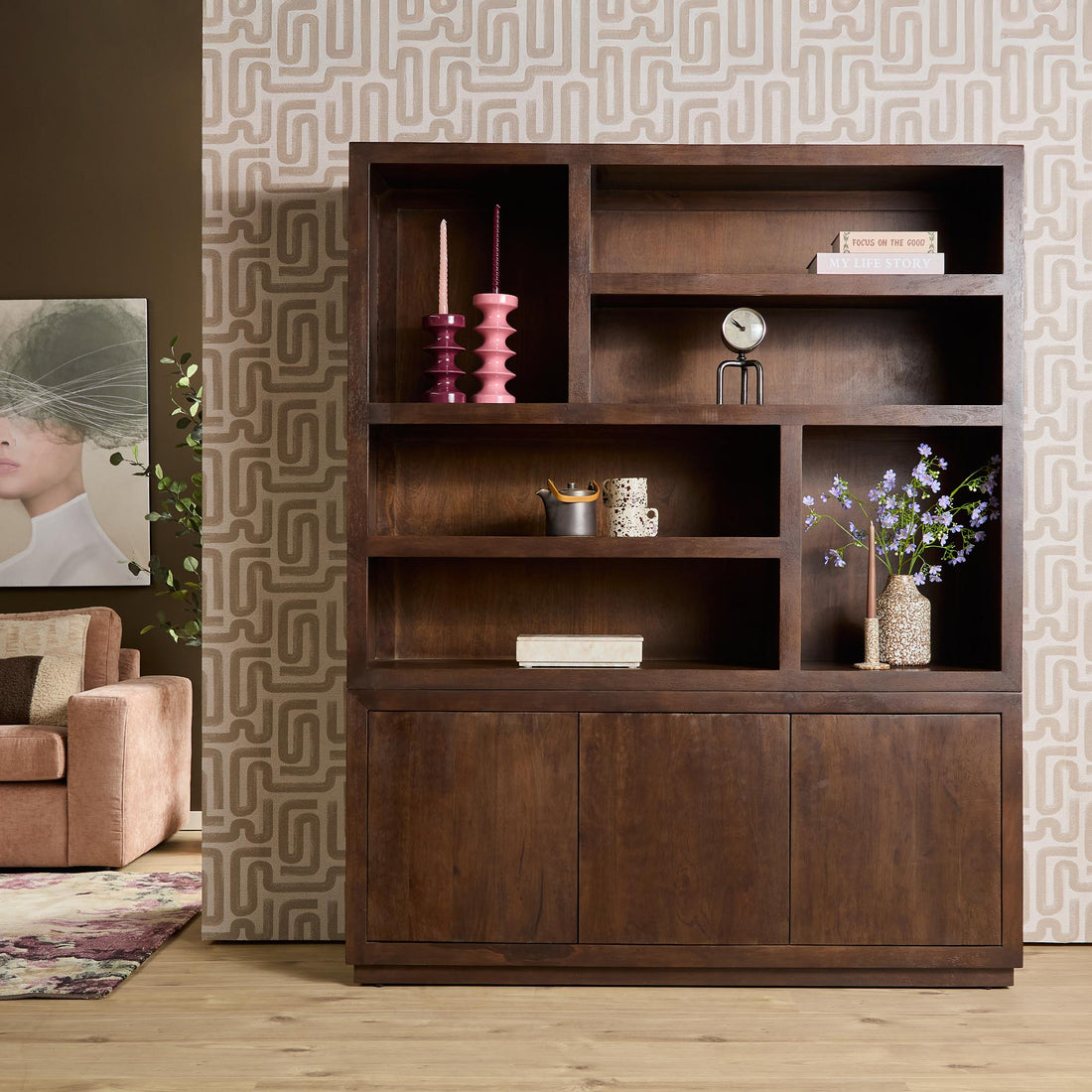 Vitrine Bruxelles Bois de manguier Marron 160cm Starfurn