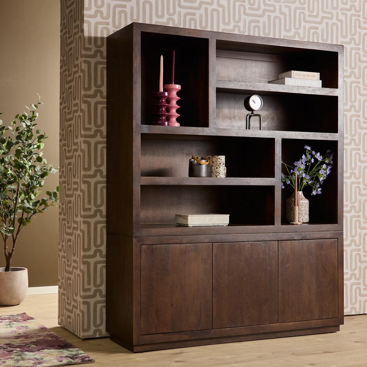 Vitrine Bruxelles Bois de manguier Marron 160cm Starfurn