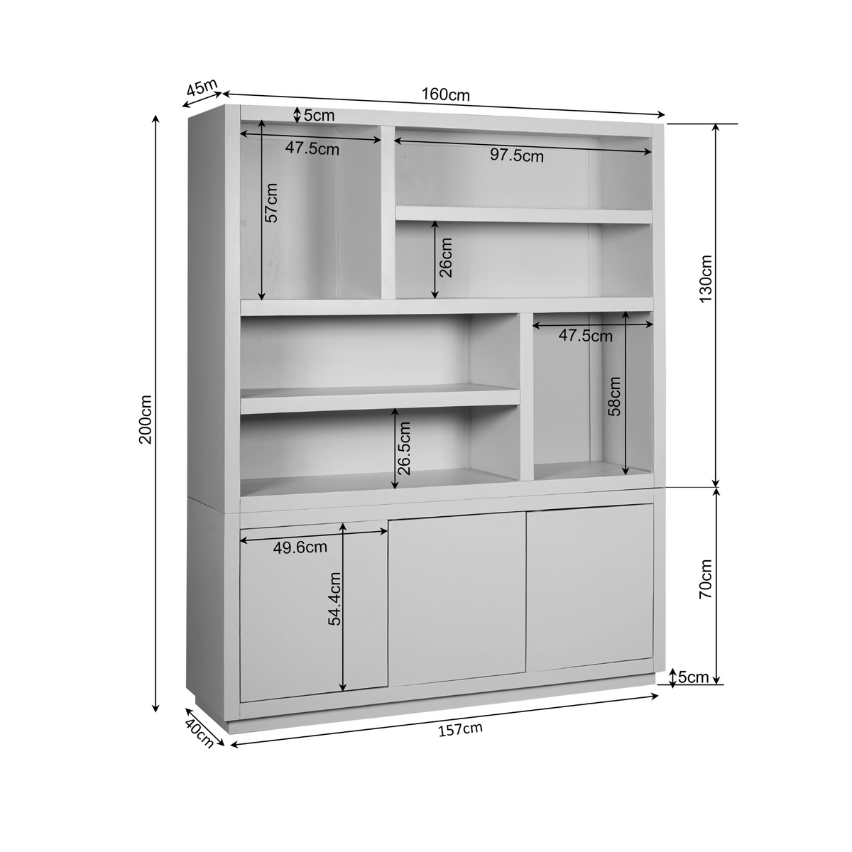 Vitrine Bruxelles Bois de manguier Marron 160cm Starfurn