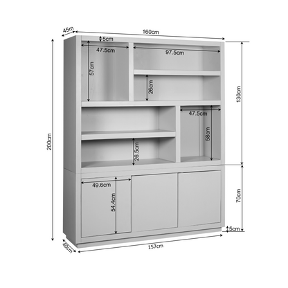 Vitrine Bruxelles Bois de manguier Marron 160cm Starfurn