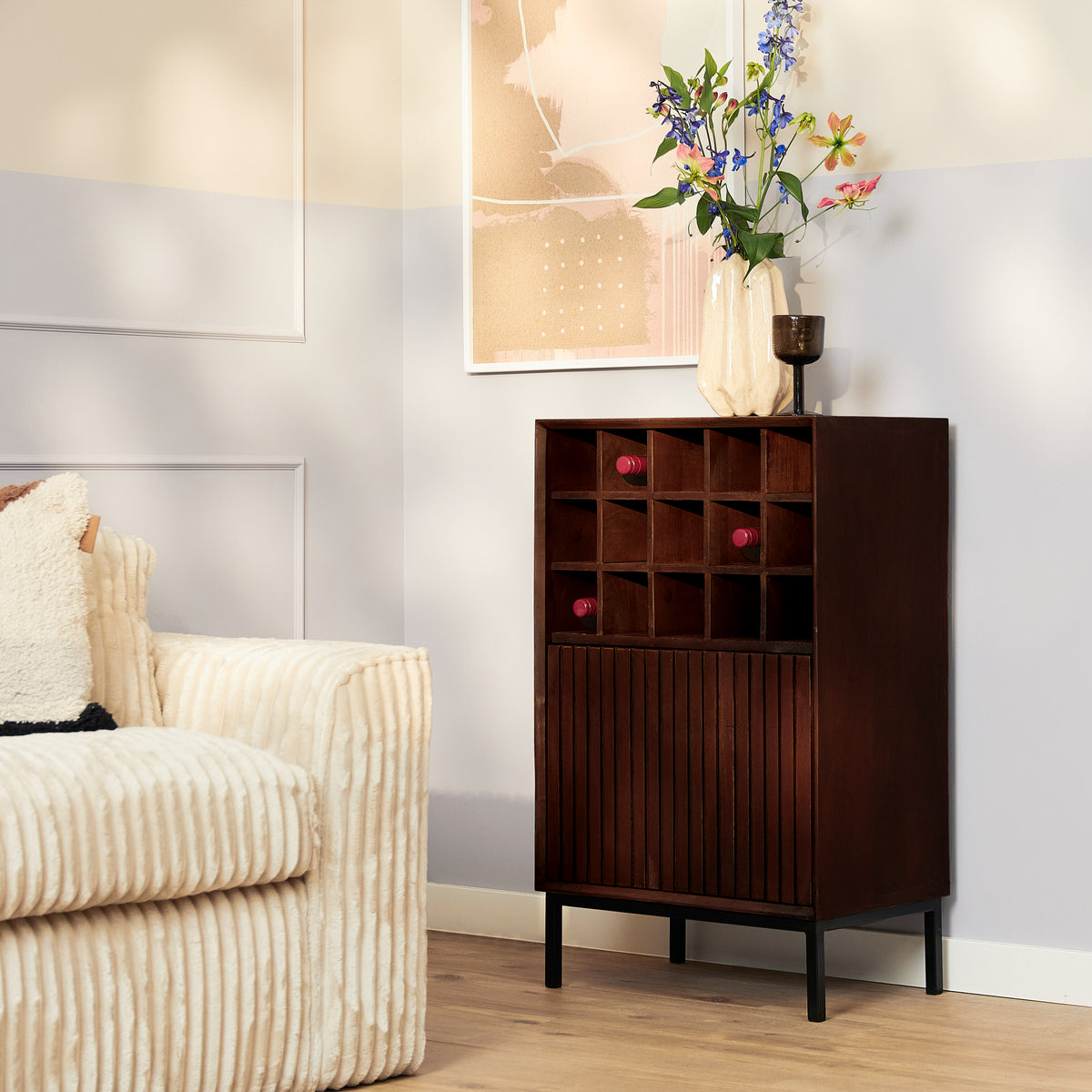 Cave à vin Madison Bois de manguier Marron 55cm Starfurn