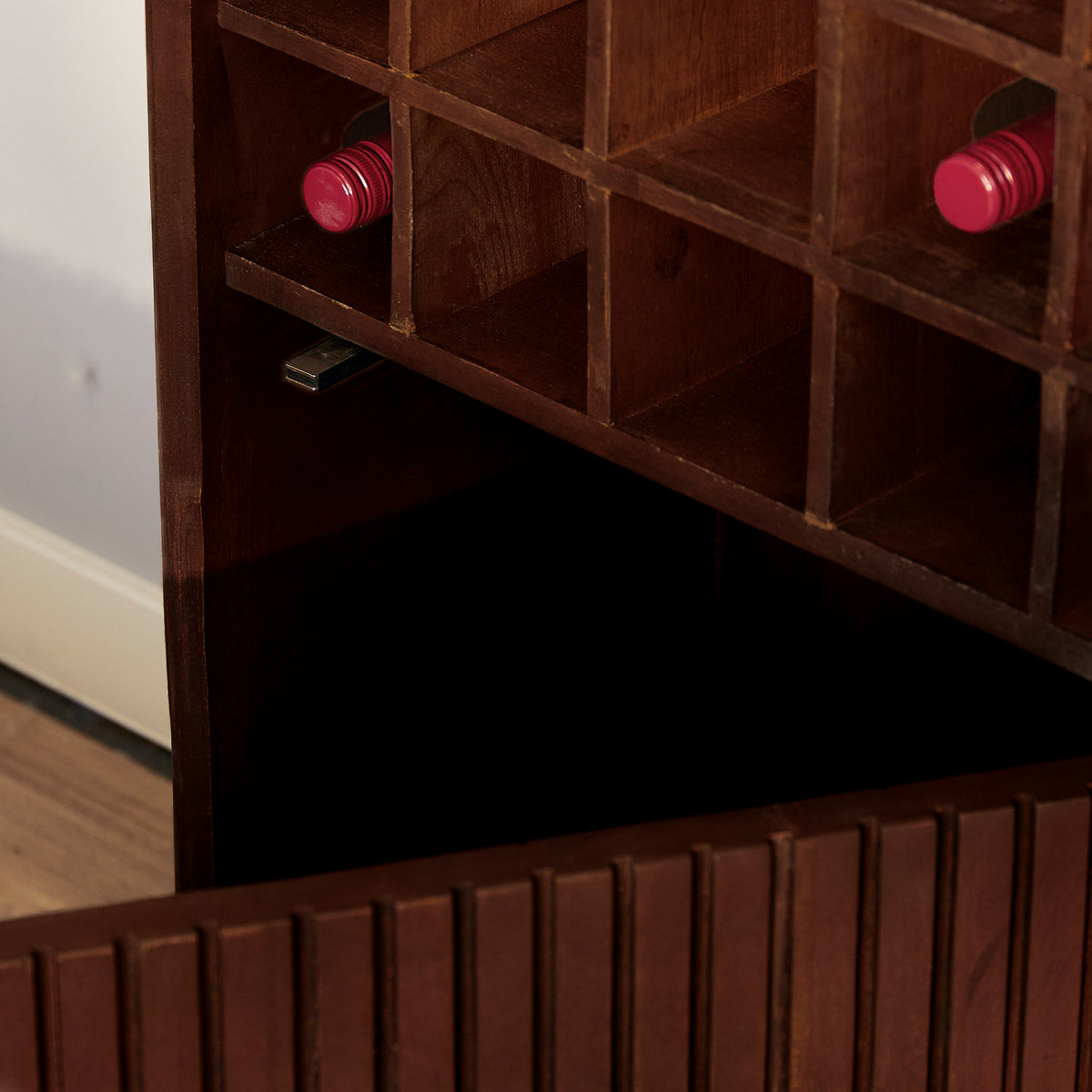 Cave à vin Madison Bois de manguier Marron 55cm Starfurn