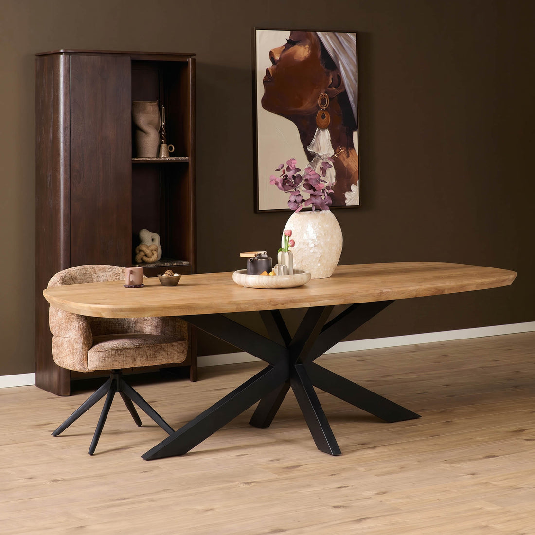 Table à manger Madison Bois de manguier Naturel Danoise Ovale 280cm Starfurn