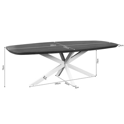 Table à manger Madison Bois de manguier Naturel Danoise Ovale 280cm Starfurn