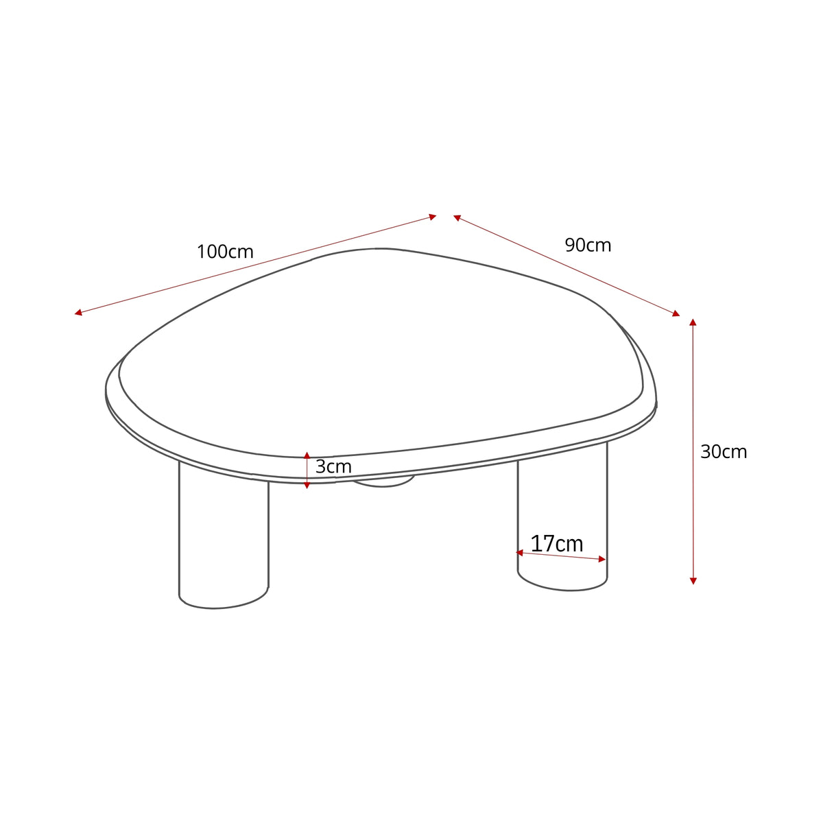 Table basse Nuvé Botticino Marbre Naturel 100cm Starfurn
