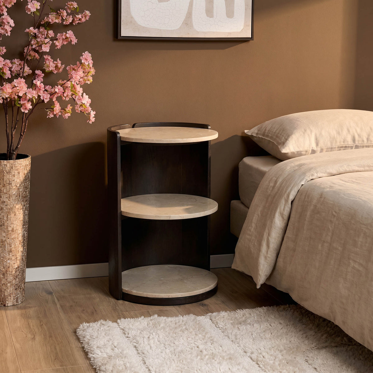 Table de chevet Niva Botticino Marbre 29cm Starfurn
