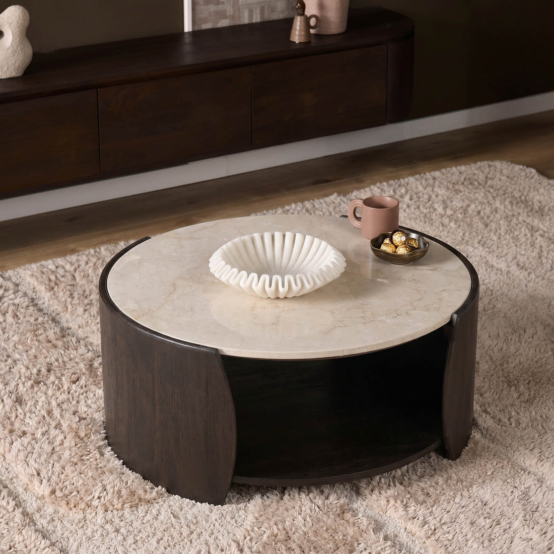 Table basse Rune Botticino Marbre 80cm Starfurn