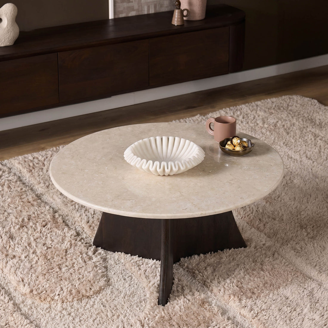 Table basse Milo Botticino Marbre 80cm Starfurn