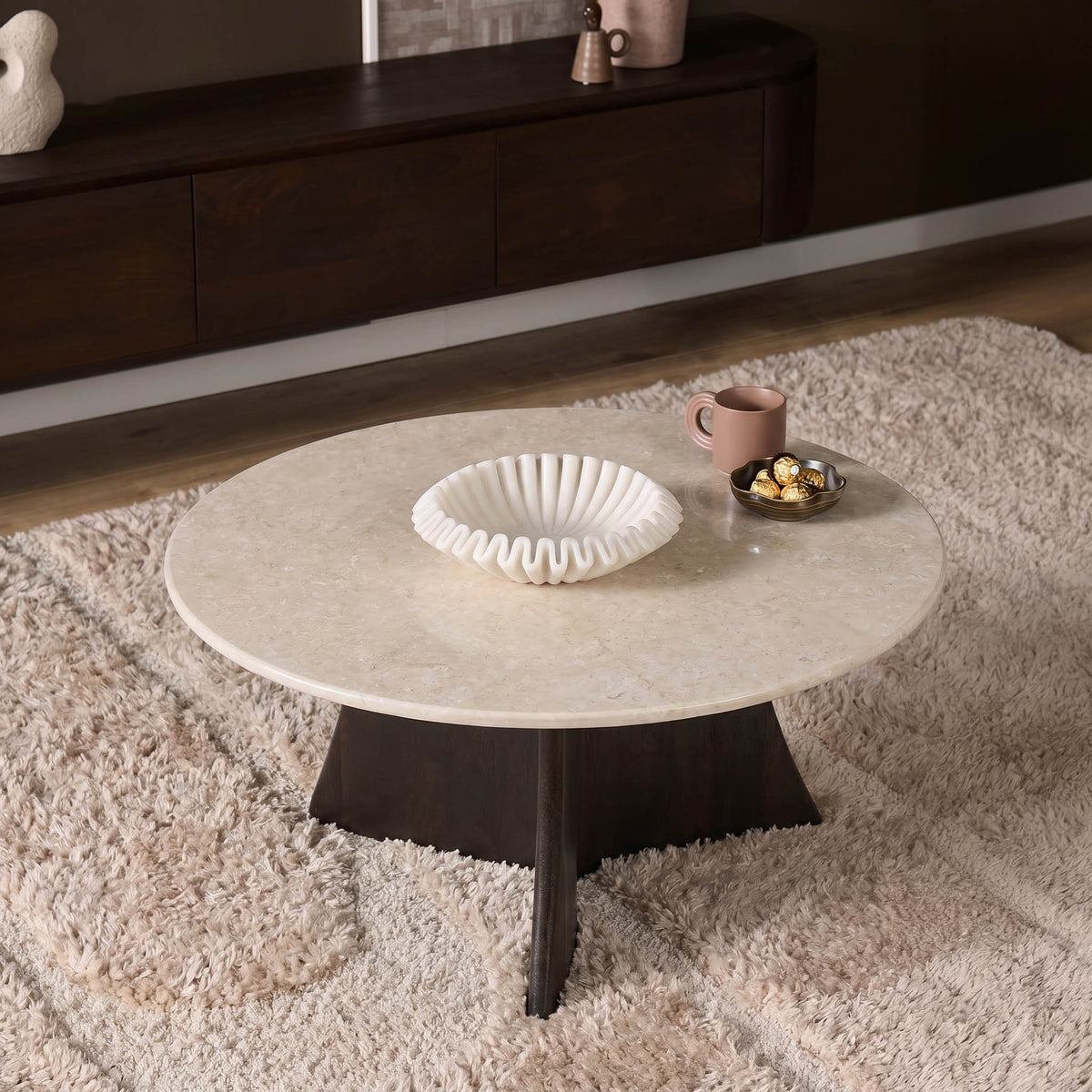 Table basse Milo Botticino Marbre 80cm Starfurn