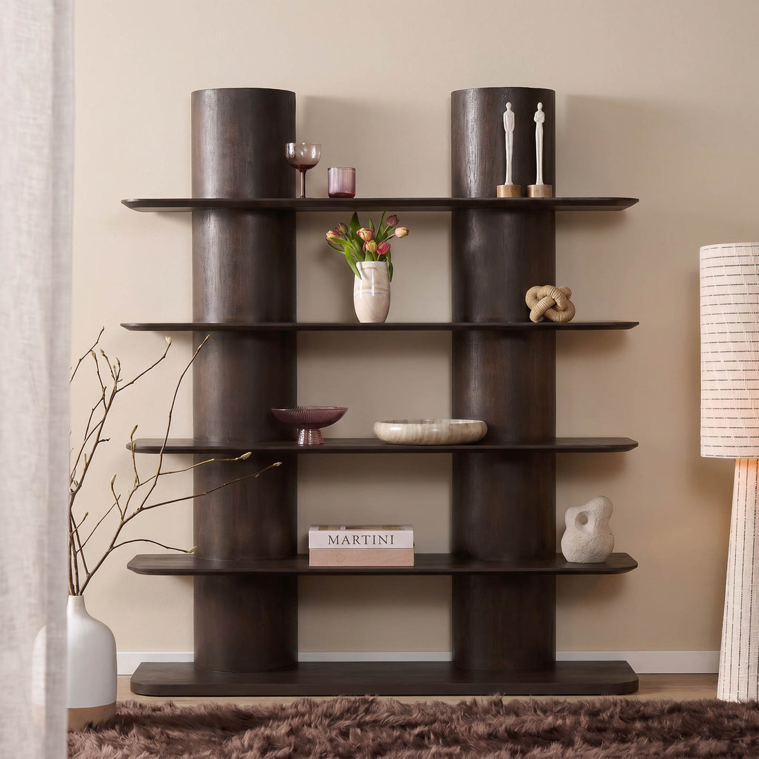 Bibliothèque Finn Bois de manguier Marron 180cm Starfurn