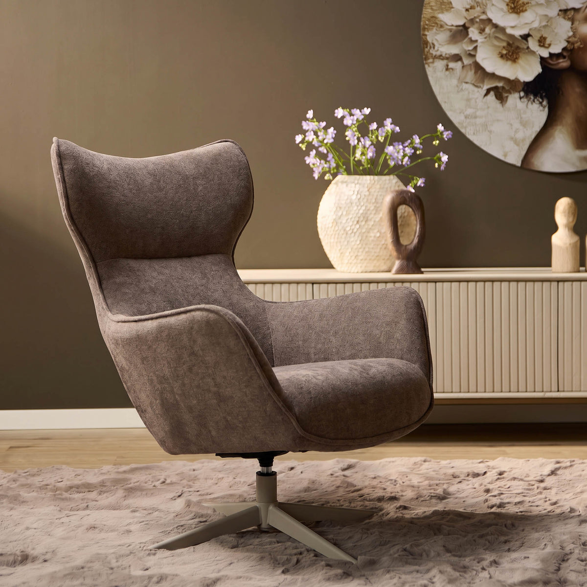 Fauteuil Julia Tissu Marron Starfurn