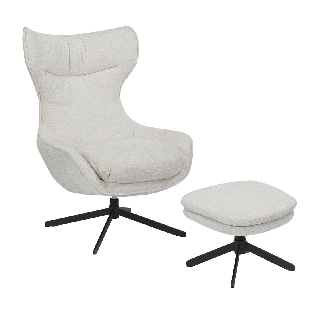 Fauteuil Olivia Pivotant Tissu Blanc Cassé Starfurn