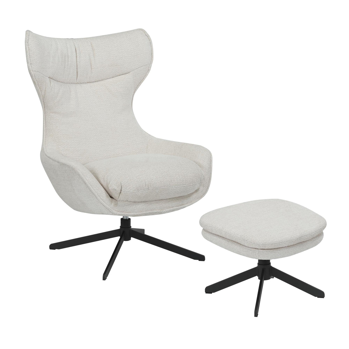 Fauteuil Olivia Pivotant Tissu Blanc Cassé Starfurn