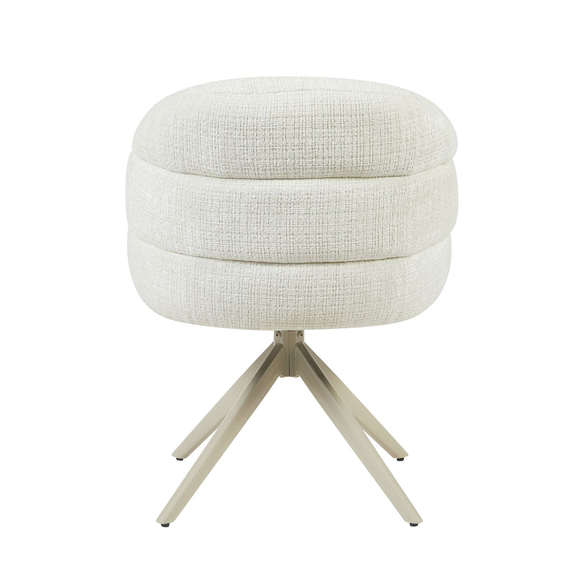 Chaise de salle à manger Bella en tissu blanc cassé avec accoudoirs Starfurn