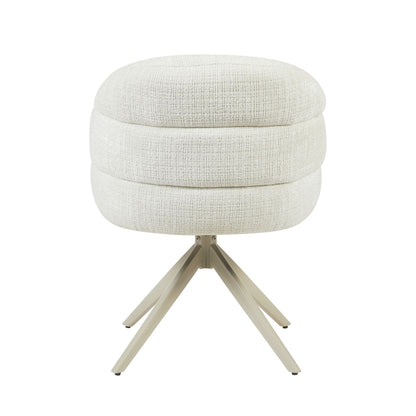 Chaise de salle à manger Bella en tissu blanc cassé avec accoudoirs Starfurn