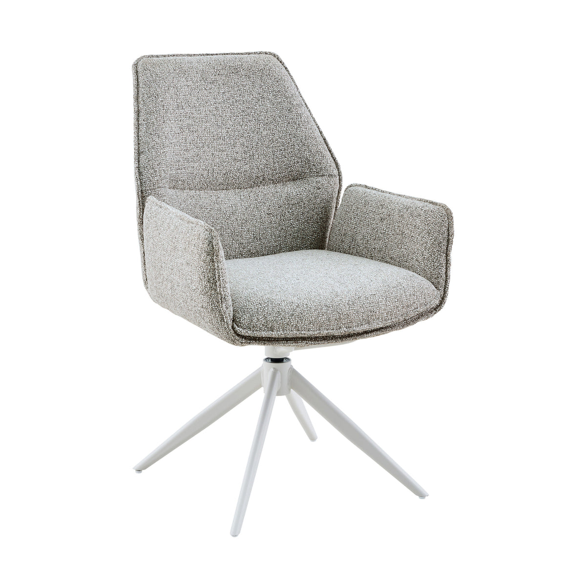 Chaise de salle à manger Hera en tissu beige avec accoudoirs Starfurn