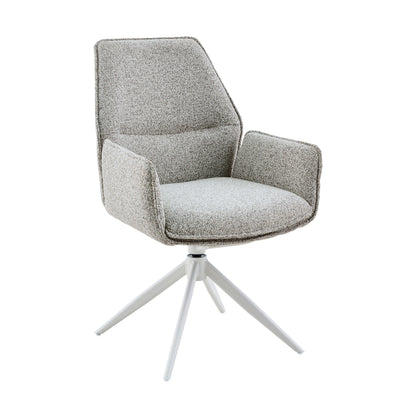 Chaise de salle à manger Hera en tissu beige avec accoudoirs Starfurn