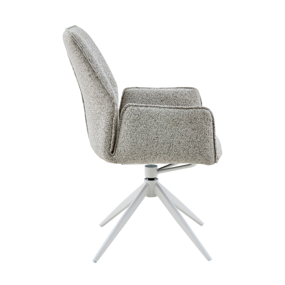 Chaise de salle à manger Hera en tissu beige avec accoudoirs Starfurn