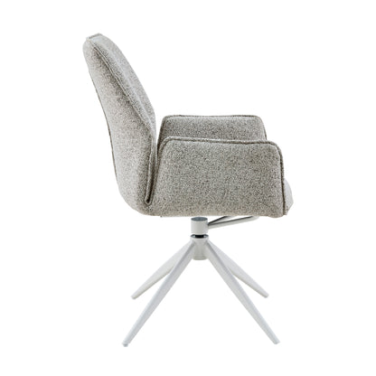 Chaise de salle à manger Hera en tissu beige avec accoudoirs Starfurn
