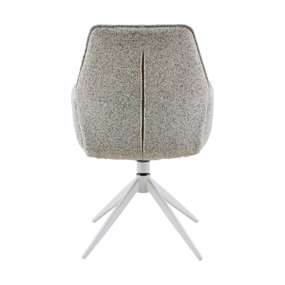 Chaise de salle à manger Hera en tissu beige avec accoudoirs Starfurn