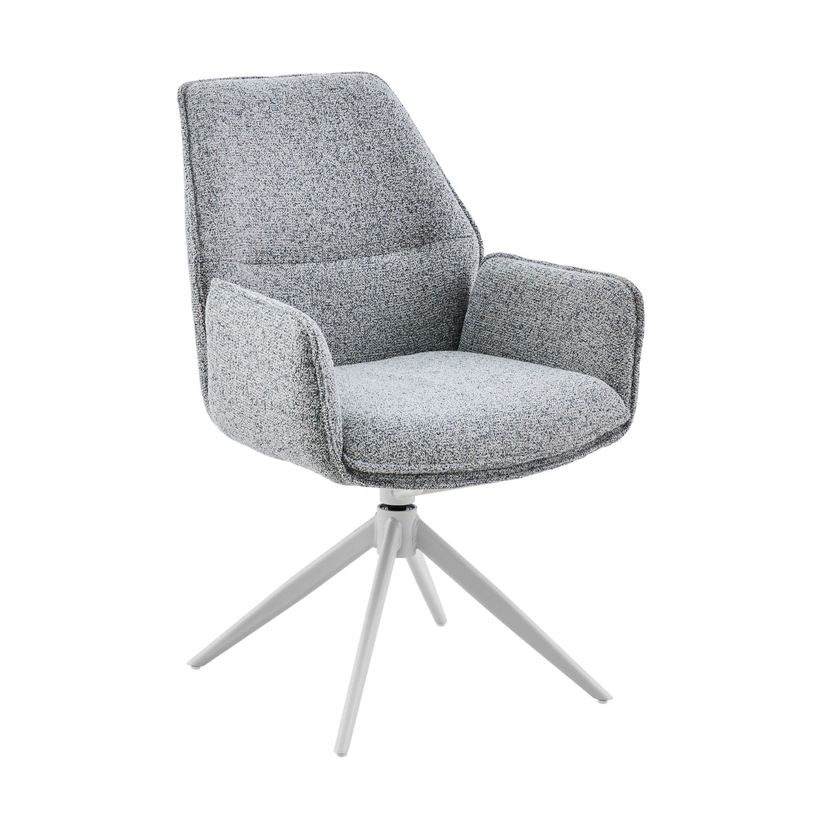 Chaise de salle à manger Hera en tissu gris avec accoudoirs Starfurn