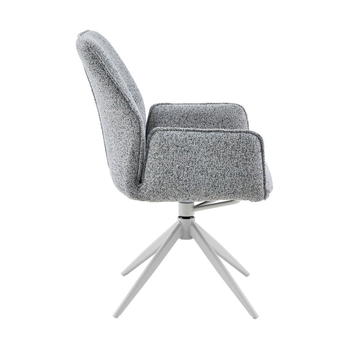Chaise de salle à manger Hera en tissu gris avec accoudoirs Starfurn