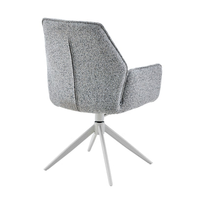Chaise de salle à manger Hera en tissu gris avec accoudoirs Starfurn