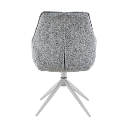 Chaise de salle à manger Hera en tissu gris avec accoudoirs Starfurn