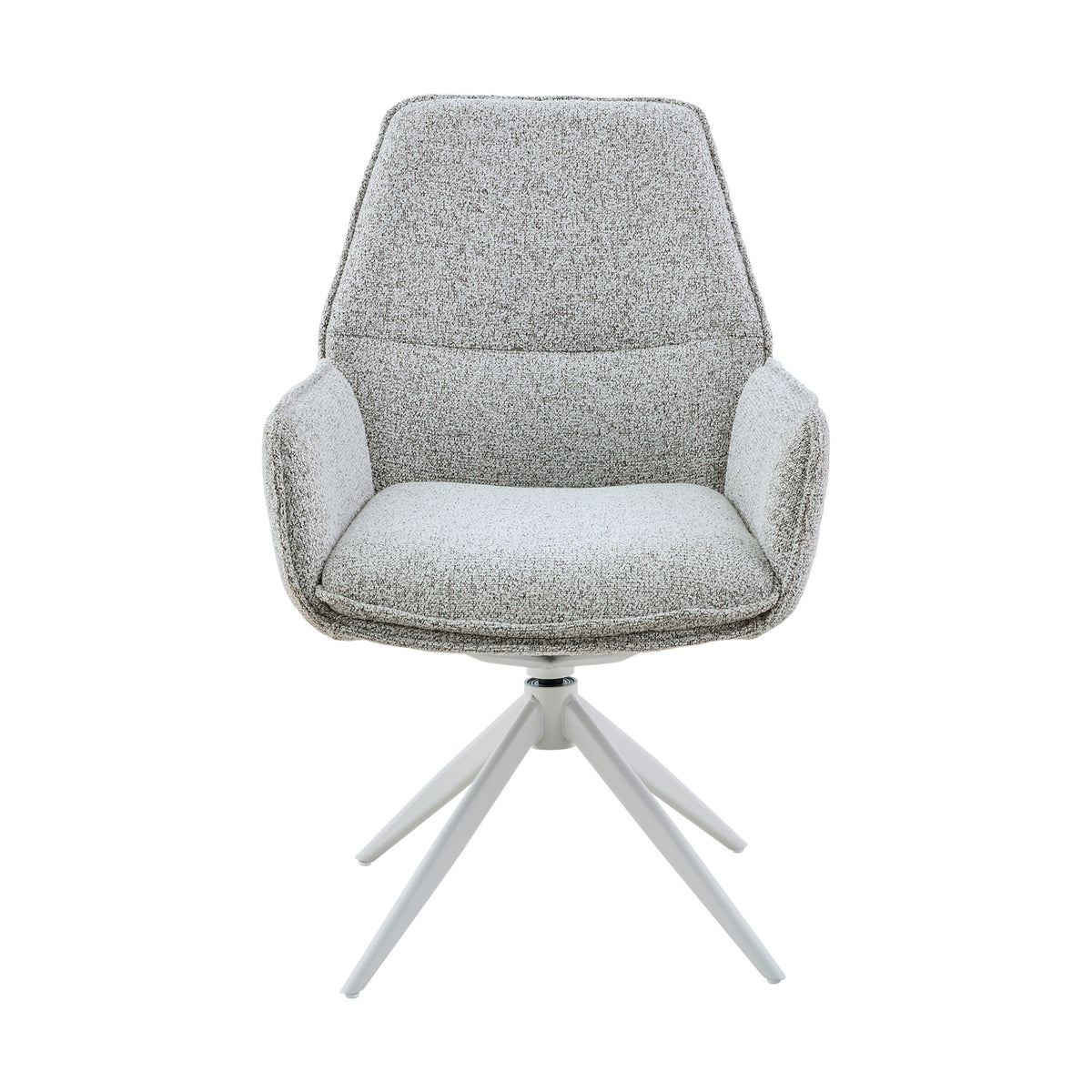 Chaise de salle à manger Hera en tissu gris clair avec accoudoirs Starfurn