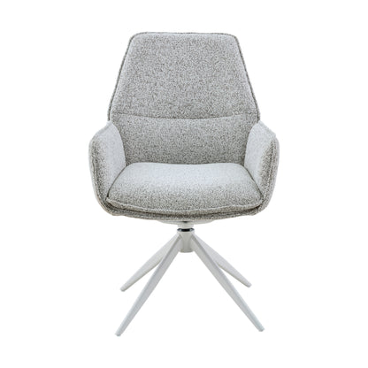 Chaise de salle à manger Hera en tissu gris clair avec accoudoirs Starfurn
