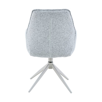 Chaise de salle à manger Hera en tissu gris clair avec accoudoirs Starfurn