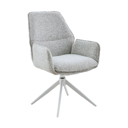 Chaise de salle à manger Hera en tissu gris clair avec accoudoirs Starfurn