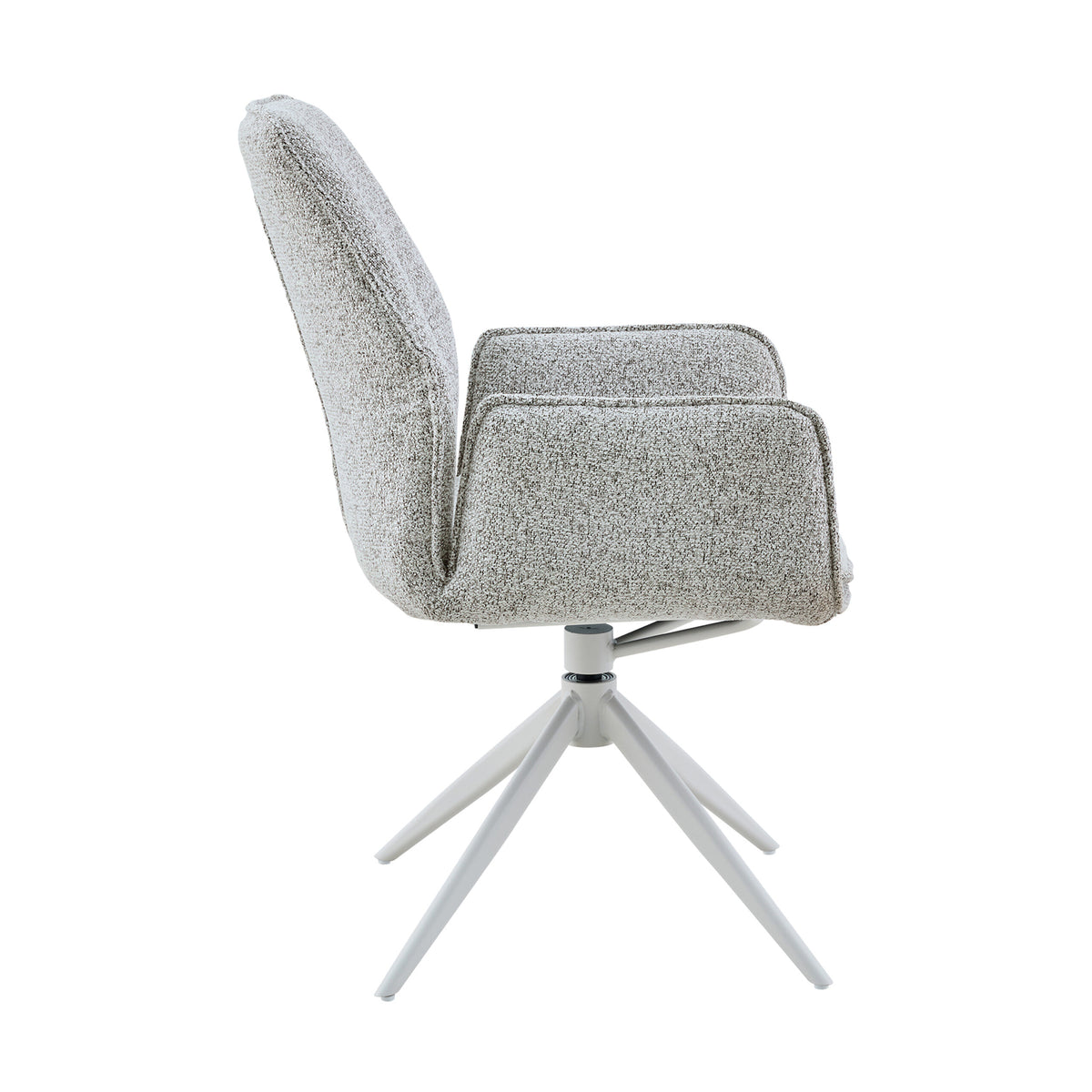 Chaise de salle à manger Hera en tissu gris clair avec accoudoirs Starfurn