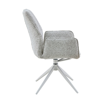 Chaise de salle à manger Hera en tissu gris clair avec accoudoirs Starfurn