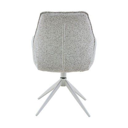 Chaise de salle à manger Hera en tissu gris clair avec accoudoirs Starfurn