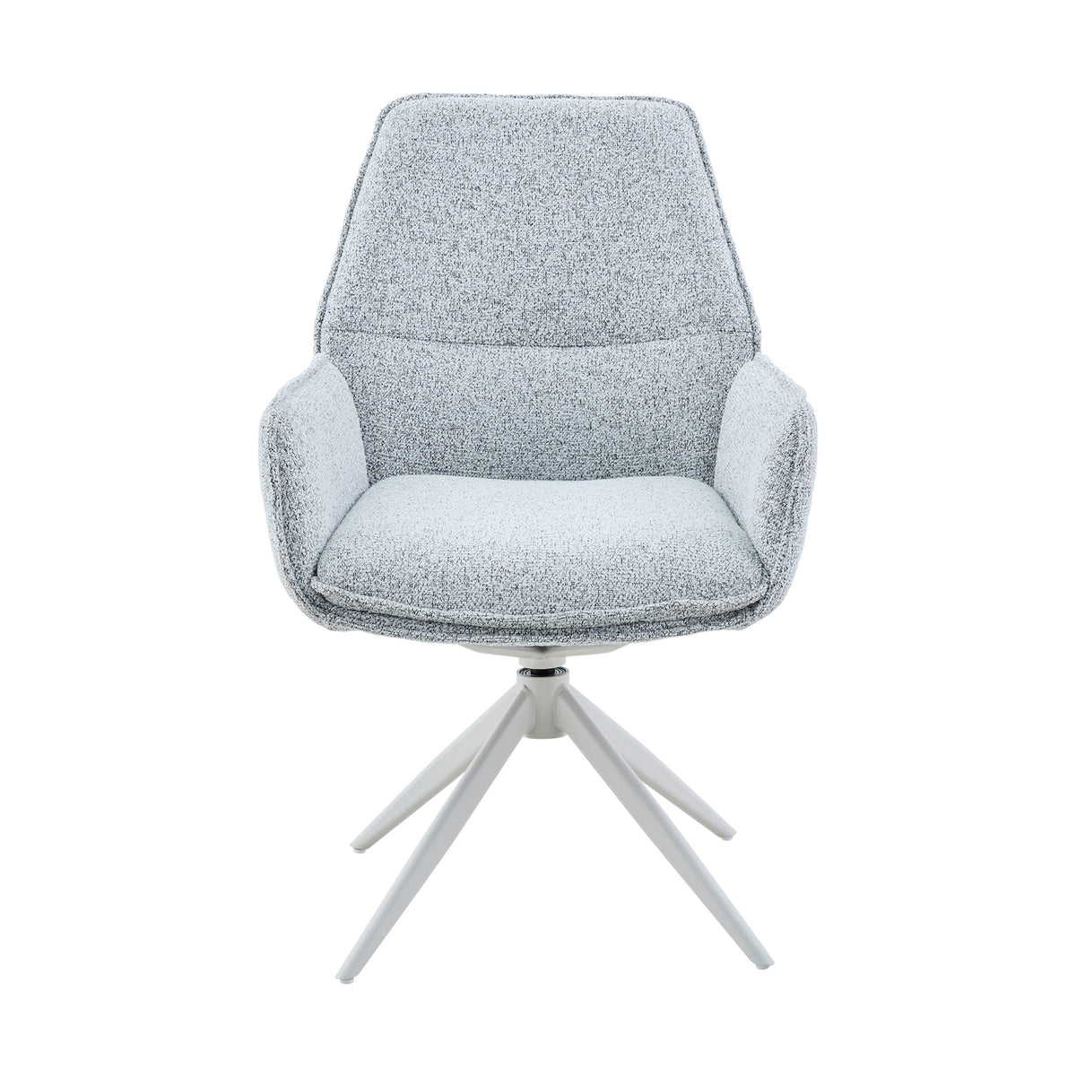 Chaise de salle à manger Hera en tissu gris clair avec accoudoirs Starfurn