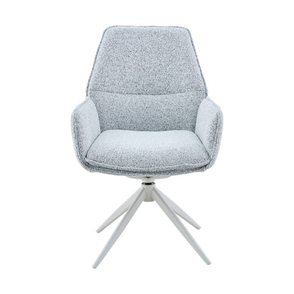 Chaise de salle à manger Hera en tissu gris clair avec accoudoirs Starfurn