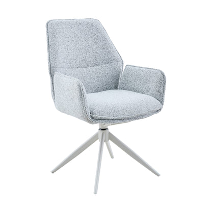 Chaise de salle à manger Hera en tissu gris clair avec accoudoirs Starfurn
