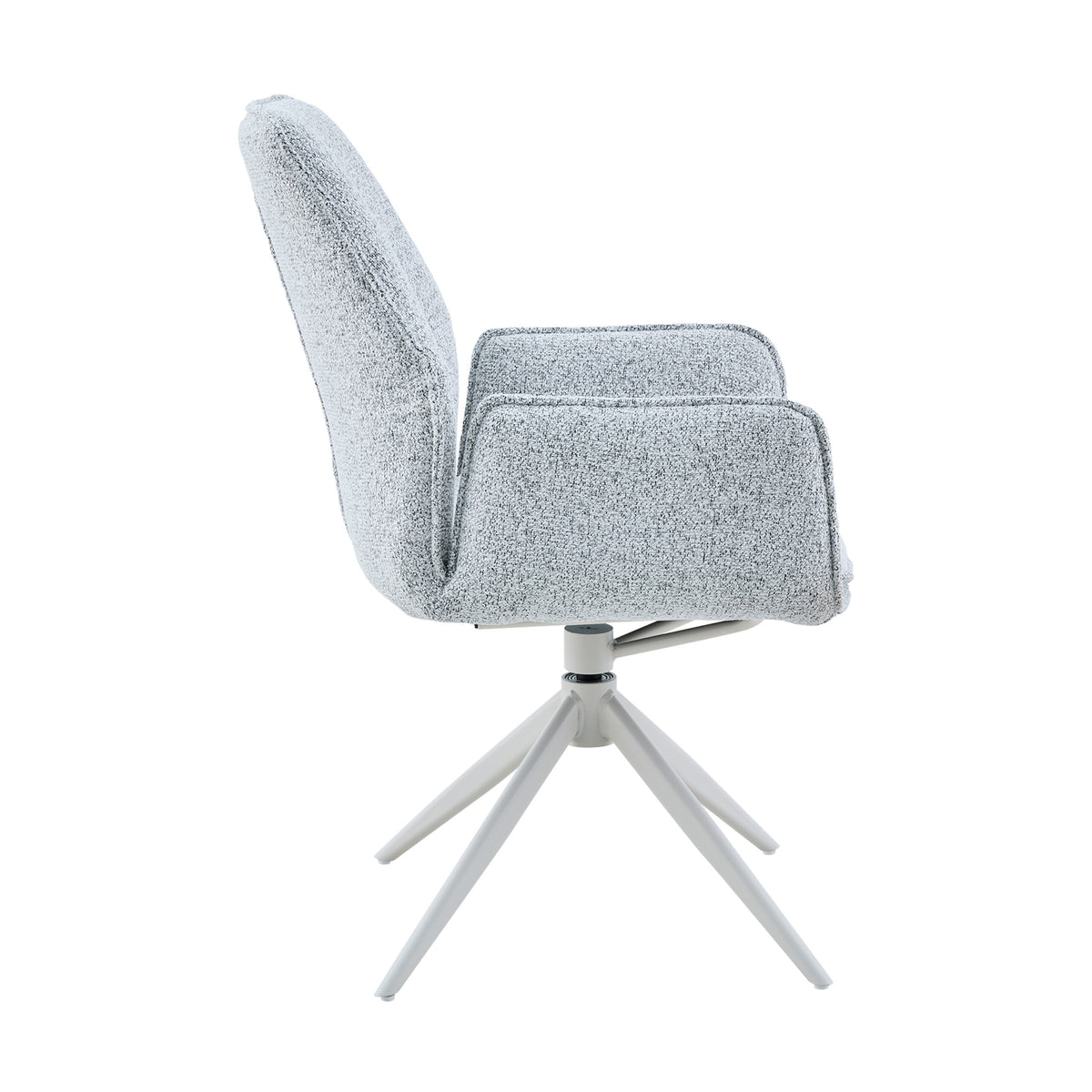Chaise de salle à manger Hera en tissu gris clair avec accoudoirs Starfurn