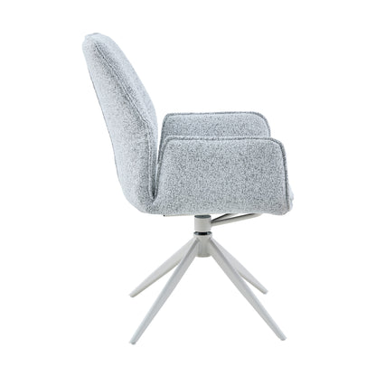 Chaise de salle à manger Hera en tissu gris clair avec accoudoirs Starfurn