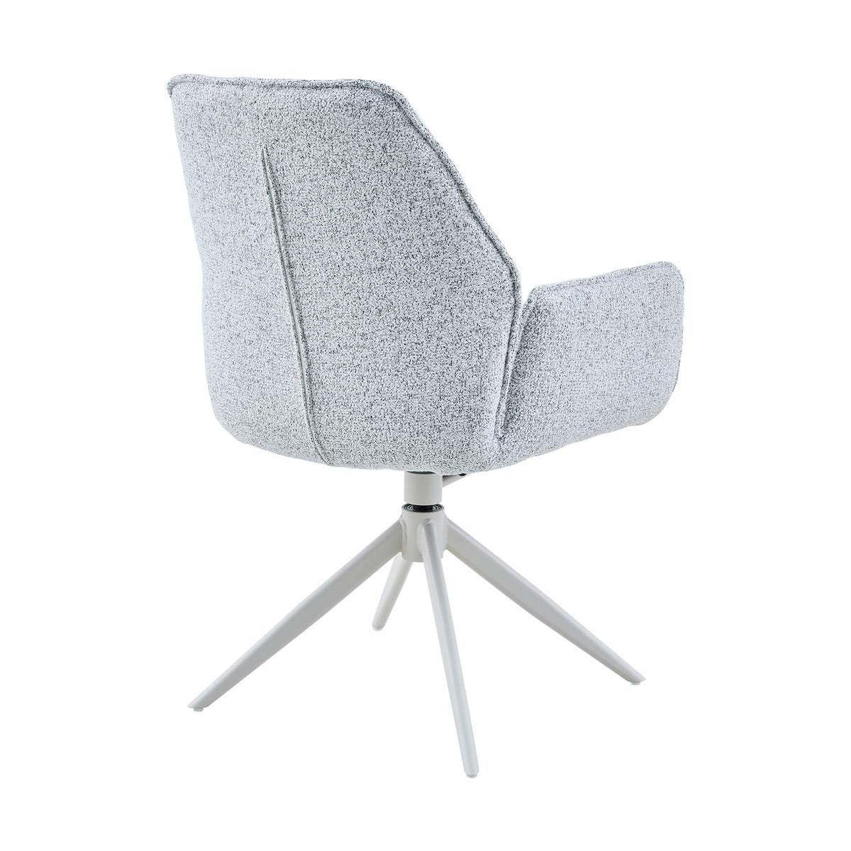 Chaise de salle à manger Hera en tissu gris clair avec accoudoirs Starfurn