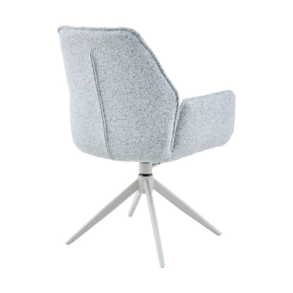 Chaise de salle à manger Hera en tissu gris clair avec accoudoirs Starfurn