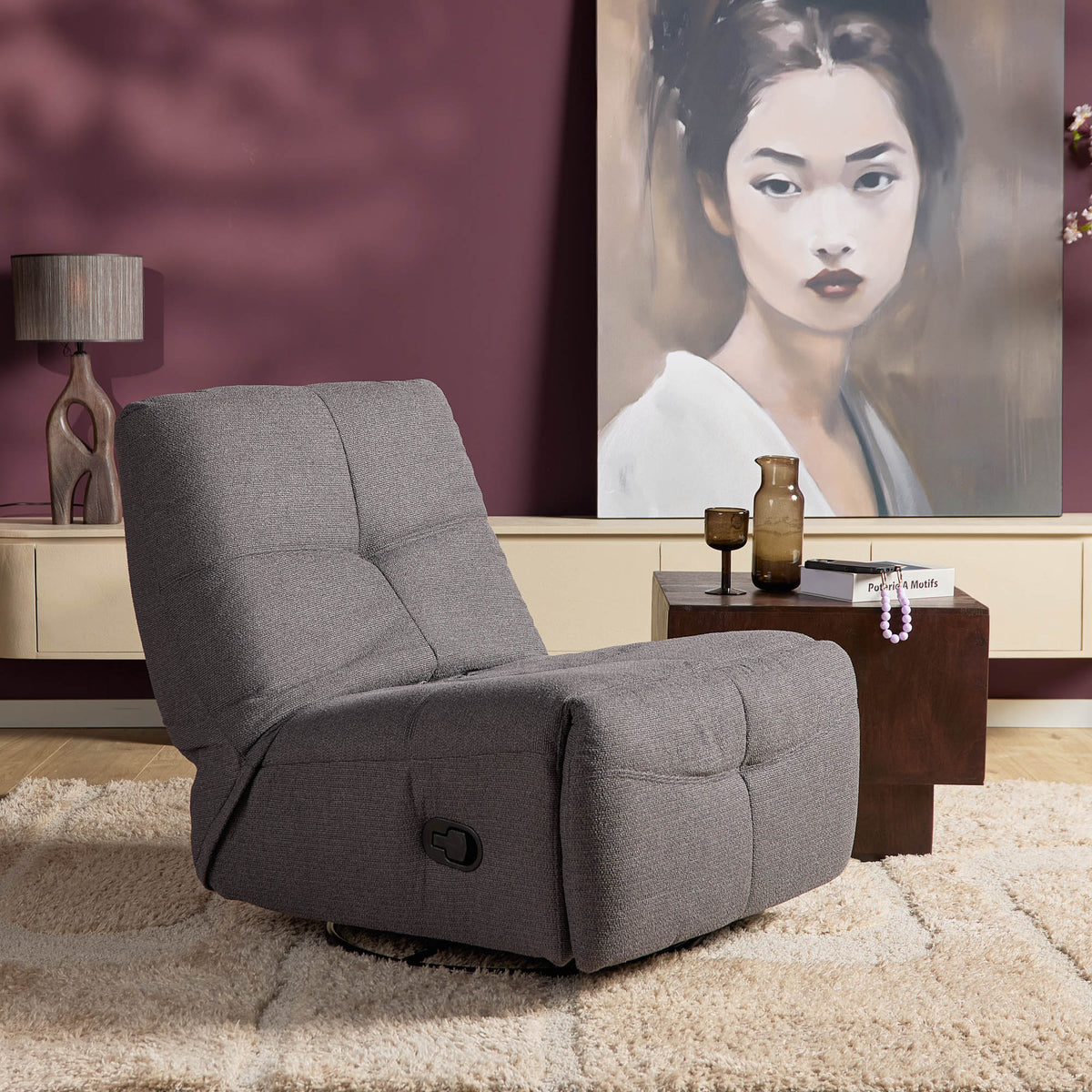 Fauteuil relax Lazy Tissu Gris foncé Starfurn